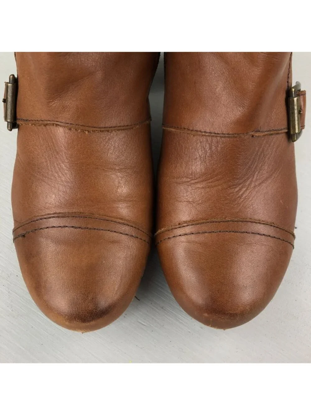 Miz Mooz Women's Size 8.5 Sal Whiskey Brown Leather High Heel Ankle Booties